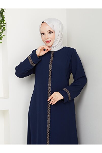 ESLEMNUR Gündelik Hac Ve Umrelik Nakış Ve Taş Detaylı Ferace