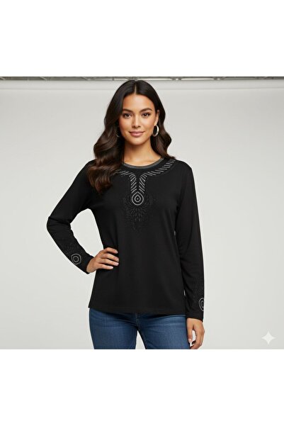 Pelikan Kadın Büyük Beden Bisiklet Yaka Bluz 7204