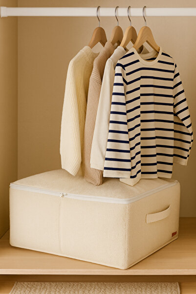 homyjr's Orta Boy Havlu Kumaş Deri Saplı Baza Altı,dolap Içi Destekli Hurç 35...