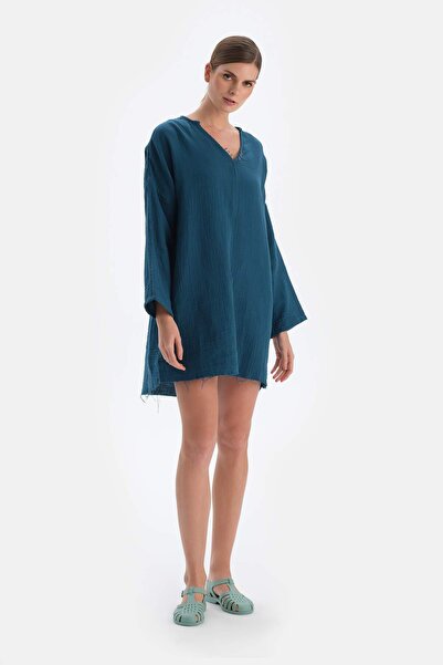 Dagi Πράσινο μακρύ πουκάμισο μουσελίνα