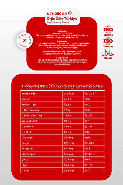 Haşhaşcıgil Hamur Işlerinde Kahvaltılık Doğal 250gr Özel Üretim Sarı Haşhaş Ezmesi