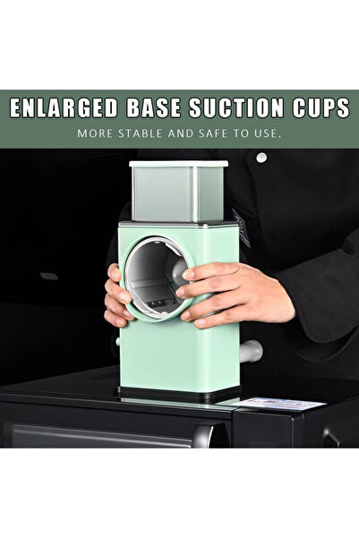 Generic 3-in-1 Hand-Cranked Drum Vegetable Slicer (Green)