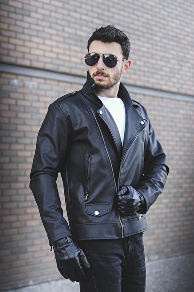 Oksit Tuci Aldrin Slim Fit Leather Jacket