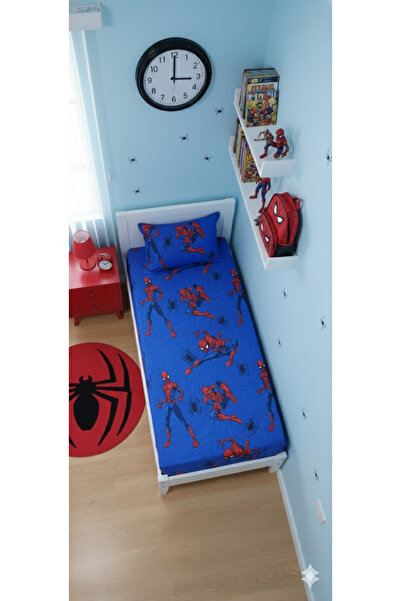 EVRİZON Set de cearșafuri din bumbac Ranforce pentru o persoană Spiderman
