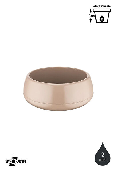 ToXA Aranjman Saksı 2 Litre Kahve Gold Moka 23cm Menekşe Kaktüs Sukulent Saks...