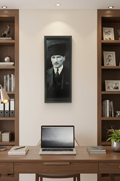 FourArts Atatürk Tablosu - 25x60 cm Dikey UV Baskılı MDF Atatürk Poster Tablo