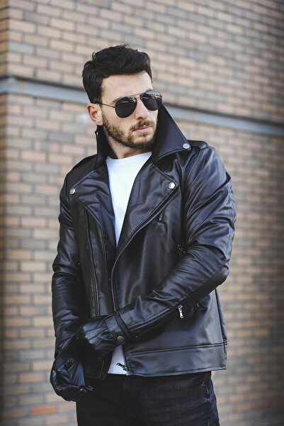 Oksit Tuci Aldrin Slim Fit Leather Jacket