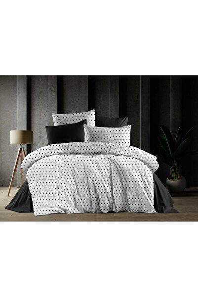 UYGURİYE طقم غطاء لحاف مزدوج، غطاء لحاف 70% قطن بنمط قلب + ملاءة مطاطية + 2 غ...