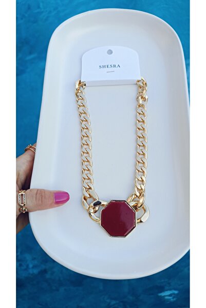 whitelove SHESRA BORDO DETAYLI KOLYE