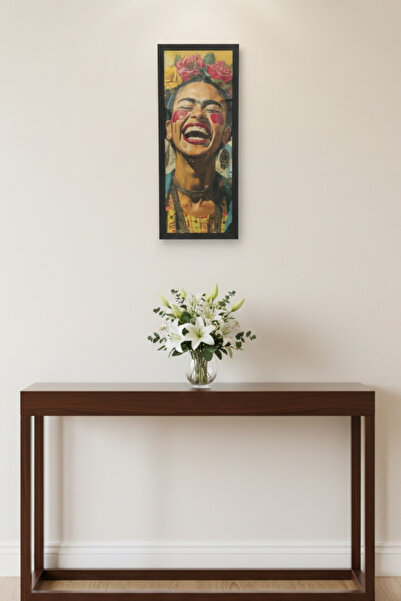 FourArts Frida Kahlo Tablo | 25x60 cm Dikey Sanat Eseri UV Baskı