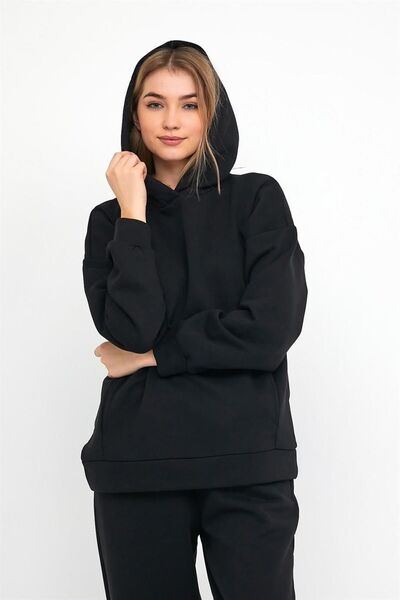 ESPİNA Women's Three Thread Fleece Oversize Tracksuit Set with Elastic Waist and Legs