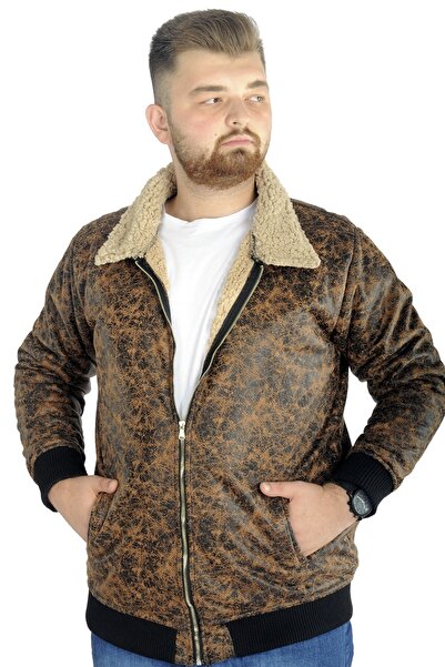 ModeXL Mode Xl Large Size Coat Furry Suede 22603 Tan