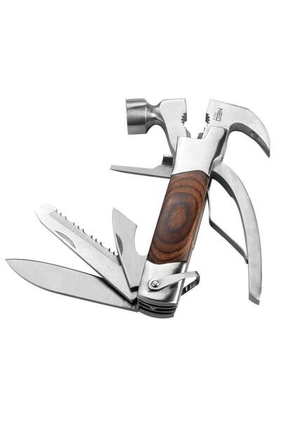 NEO Unealtă multifuncțională 13 în 1, model de supraviețuire, mâner din lemn,