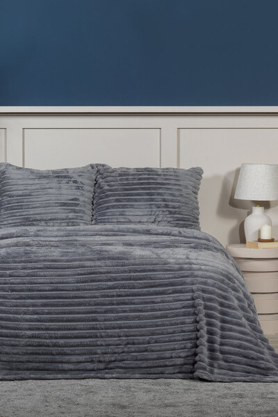 Elart Mateo Blanket Set Double Size Wellsoft 3 Pieces (230X250 cm) Anthracite