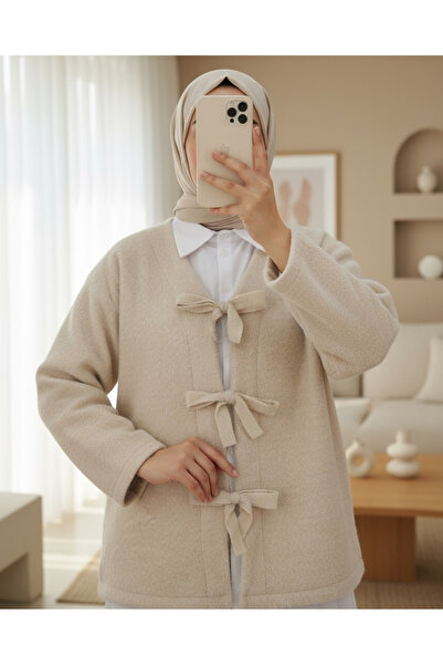 Modamorfo Μπουφάν με κορδόνια μπροστά - Μπεζ