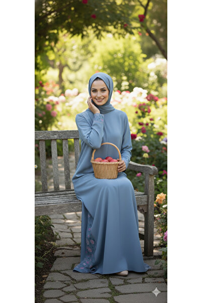 Clarity Mavi Şile Bezi Ferace