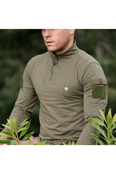 Wolftrap Tactical IRAZ Balıkçı Yaka Uzun Kollu Taktik T-Shirt Haki