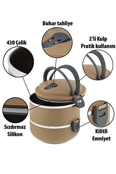 Tercih Home Freshbox 2 Katlı Katlı Sızdırmaz Yemek Termosu Sefer Tası 1,8 Lt ...