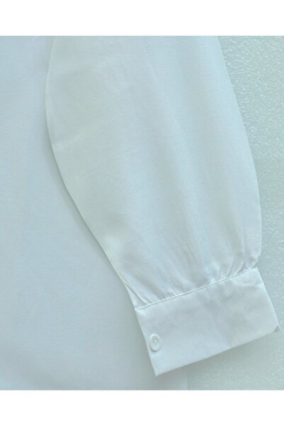 Modamorfo Buttoned Oversize Plain Shirt -White