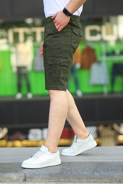 comstar Men's Cargo Side Pocket Gabardine Flexible Fabric Slim Fit Capri