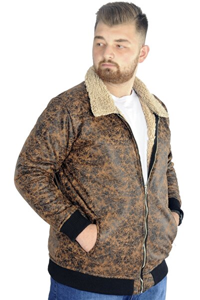 ModeXL Mode Xl Large Size Coat Furry Suede 22603 Tan