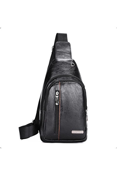 Zen Store BLACK Crossbody Sling Bag with Earphone Hole for Men & Women - Chest Daypack for Hiking Camping