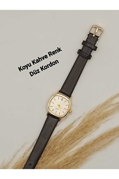 Brality ساعة يد نسائية عصرية جديدة ذات طراز بسيط باللون البني الداكن كلاسيكية...