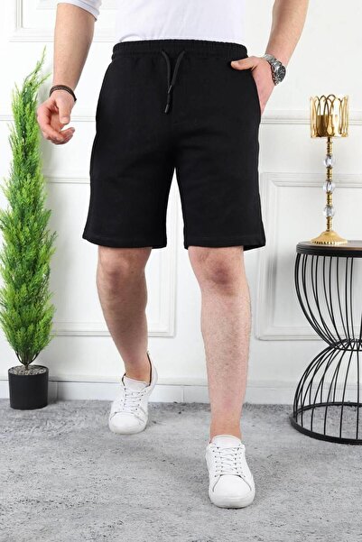 comstar Men's Compac Combed Cotton Tight Black Capri Shorts with Elastic Waist