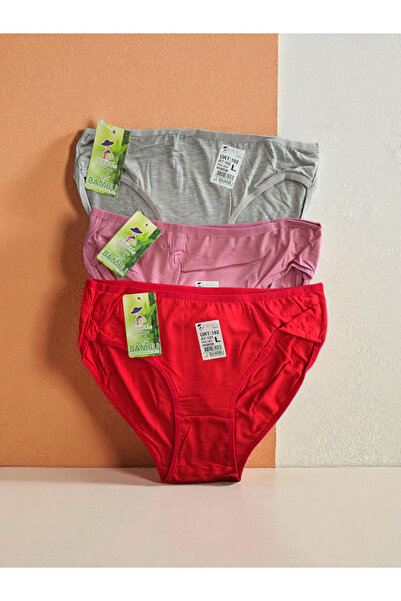 B'YOU life Kadın Bambu Nefes Alan Kumaş kilot 3'lü Çok renkli