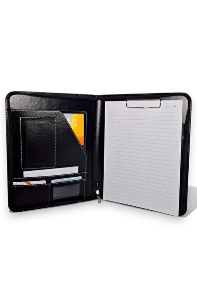 Coverzone Premium Suni Deri Sekreterlik – Mandallı Evrak Tutucu Tablet Bölmeli Organizer 32.5 × 25 cm