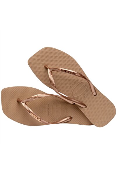 Havaianas Square Logo Metallic Women's Pink Slippers - 4148257