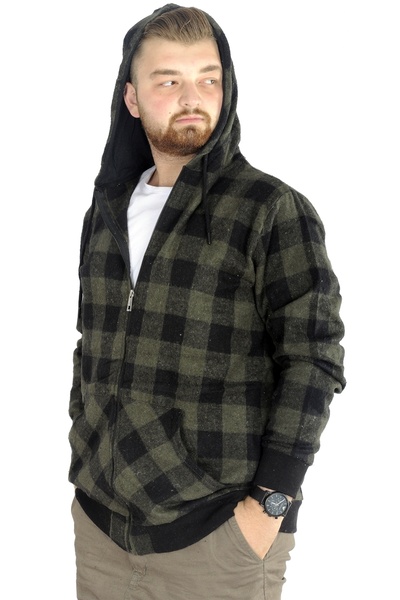 ModeXL Mode Xl Чоловічий светр з капюшоном і кишенями 21574 Хакі