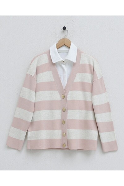 Modamorfo Товстолінійний трикотажний кардиган - Рожевий