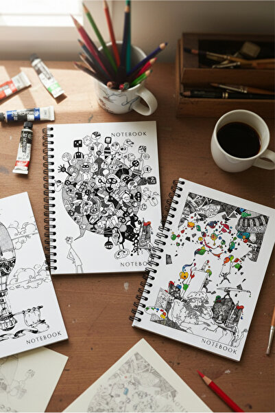 Art Terapi Mandala Yayınları A5 Spiralli Okul Defteri + Not Defteri 50 Yaprak...