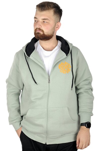ModeXL Men's Sweat Hooded Zippered Karmashek - Water Green, Mode XL 22538