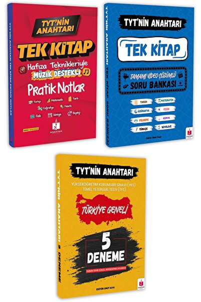 Anahtar Kitap 2026 Tyt'nin Anahtarı Süper 3'lü Tüm Dersler Hafıza Teknikleriy...
