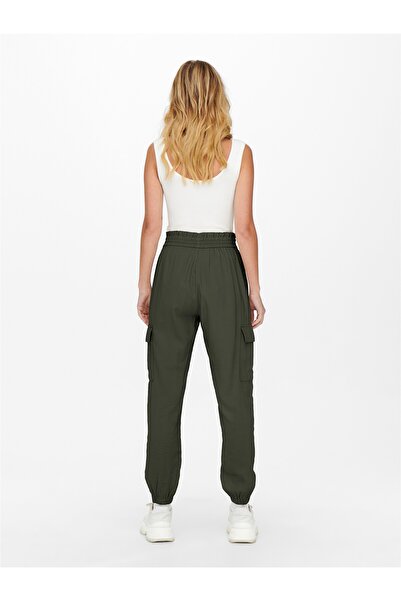 ONLY Onlaris Life Hw Pb Cargo Pant Cc Wvn Women's Green Trousers - 15245364