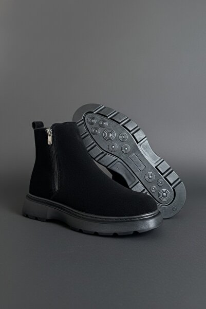 MUGGO Chelsey Genuine Leather Double Zipper Men's Winter Boots