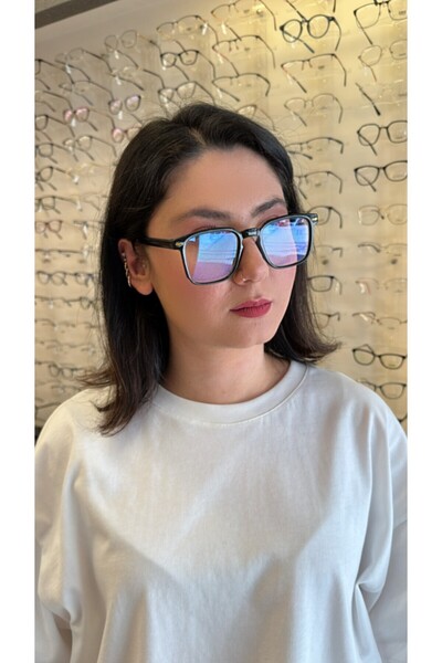 Olivier Philippe 1002 Black 47 Blue Light Protective Glasses