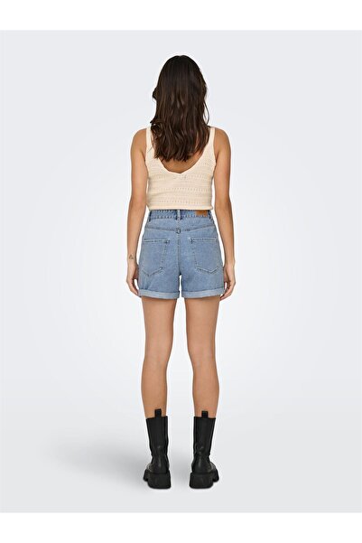 ONLY ONLVEGA HW MOM DNM SHORTS NOOS Pantaloni scurți din denim albastru pentru femei - 15230571