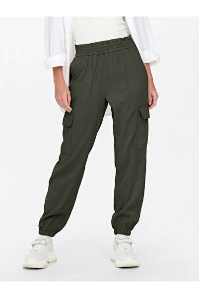 ONLY Onlaris Life Hw Pb Cargo Pant Cc Wvn Women's Green Trousers - 15245364