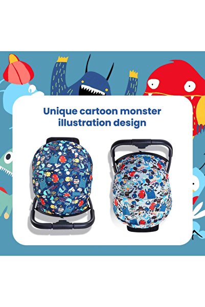 Ominii Lightweight foldable baby stroller with Reclining Seat, Large Canopy & Basket