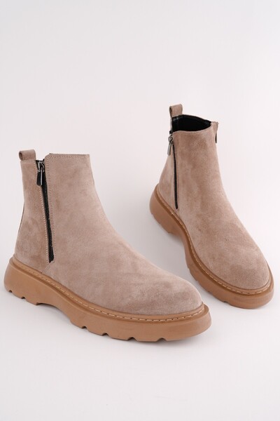 MUGGO Chelsea Genuine Leather Double Zipper Guaranteed Men's Winter Boots