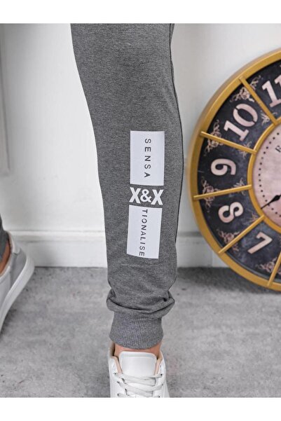 comstar Чоловічі спортивні штани з еластичним поясом і принтом, кольору димчастого, для бігу