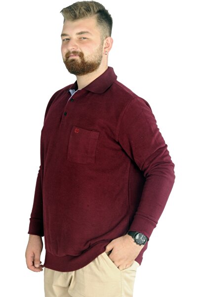ModeXL Mode Xl Men's Sweat Polo Pocket Thessaloniki Basic 20441 Claret Red