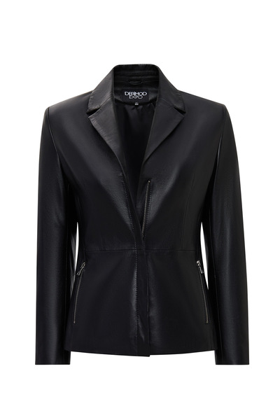 Derimod Helen Women's Black Leather Jacket 25Wge56101M