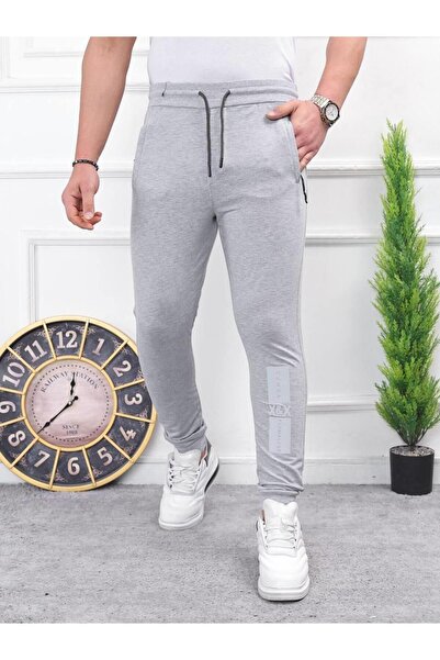 comstar Чоловічі штани з еластичним поясом і принтом, сірі, джоггер