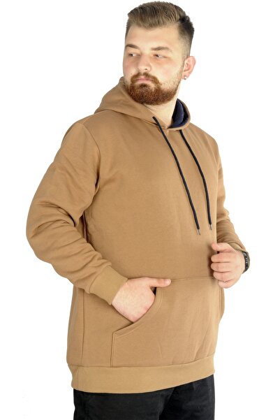 ModeXL Mode Xl Ανδρικό φούτερ με κουκούλα Pocket Basic 20562 Sütlükkahve