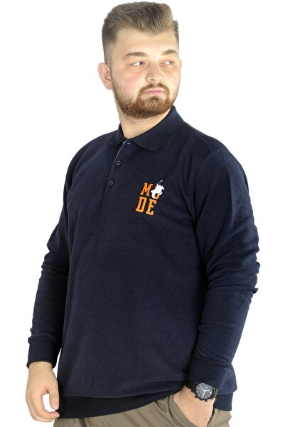 ModeXL Mode Xl Ανδρικό μακρυμάνικο Polo Mode Waffle 22447 Navy Blue