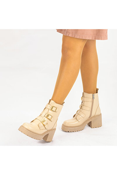 TwoEgoist حذاء نسائي يومي مصنوع من الجلد الطبيعي بنعل عالي 8 سم